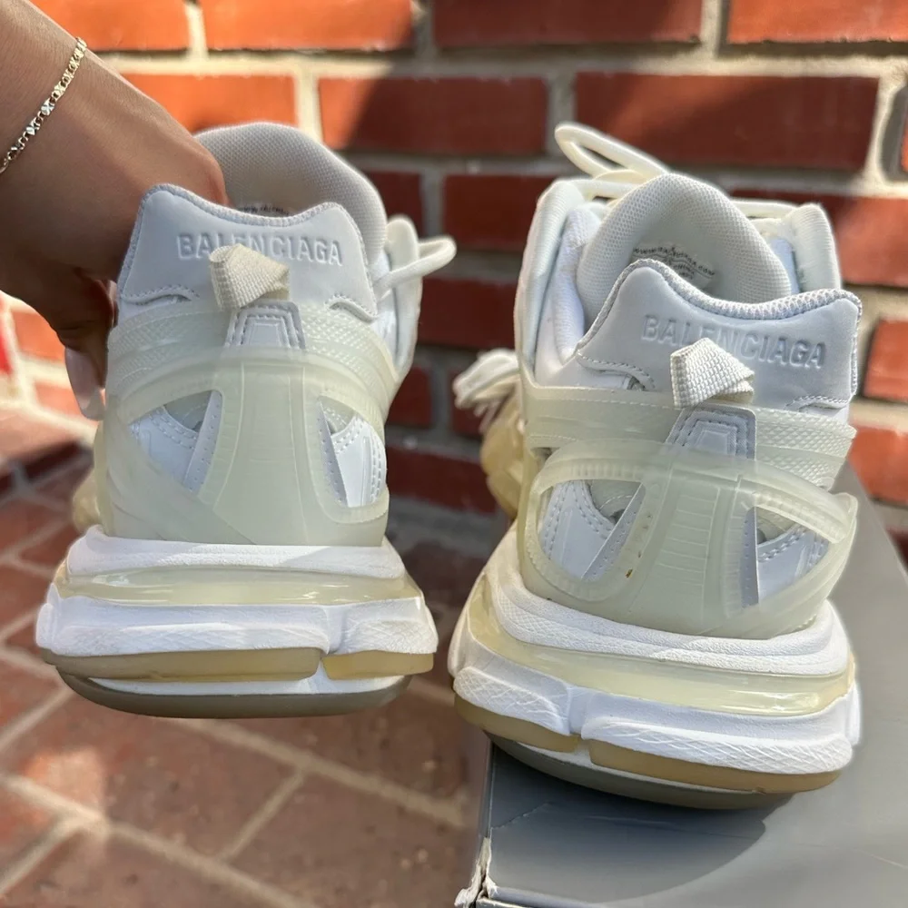 Balenciaga Cream and White Chunky Sneakers - Picture 4 of 6
